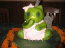 2010 10 23 - Zombie Hello Kitty Cake and Brain Cupcakes