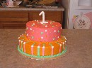 2010 11 20 - Dots and Strips 1st Birthday Cake