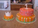 2010 11 20 - Dots and Strips 1st Birthday Cake